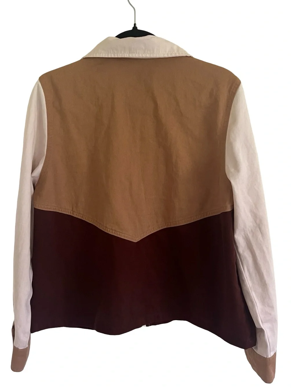 Big Bud Press Colorblock Brown Tan Zip Up Jacket Medium